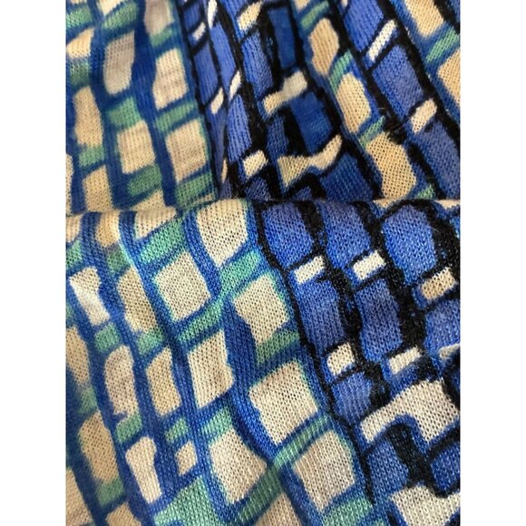 Nic + Zoe Womens XS Blue Abstract Print 3/4 Sleeve Top Blouse Casual Shirt - Picture 1 of 1